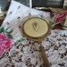 Vintage 1940's Hand Mirror-Pretty Pink Rose and Yellow Dresser Mirror-Dainty Child's Mirror