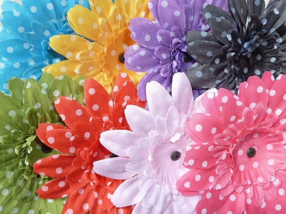 Wholesale Silk Flowers Daisy Polka Dot Assorted By Blossomheads