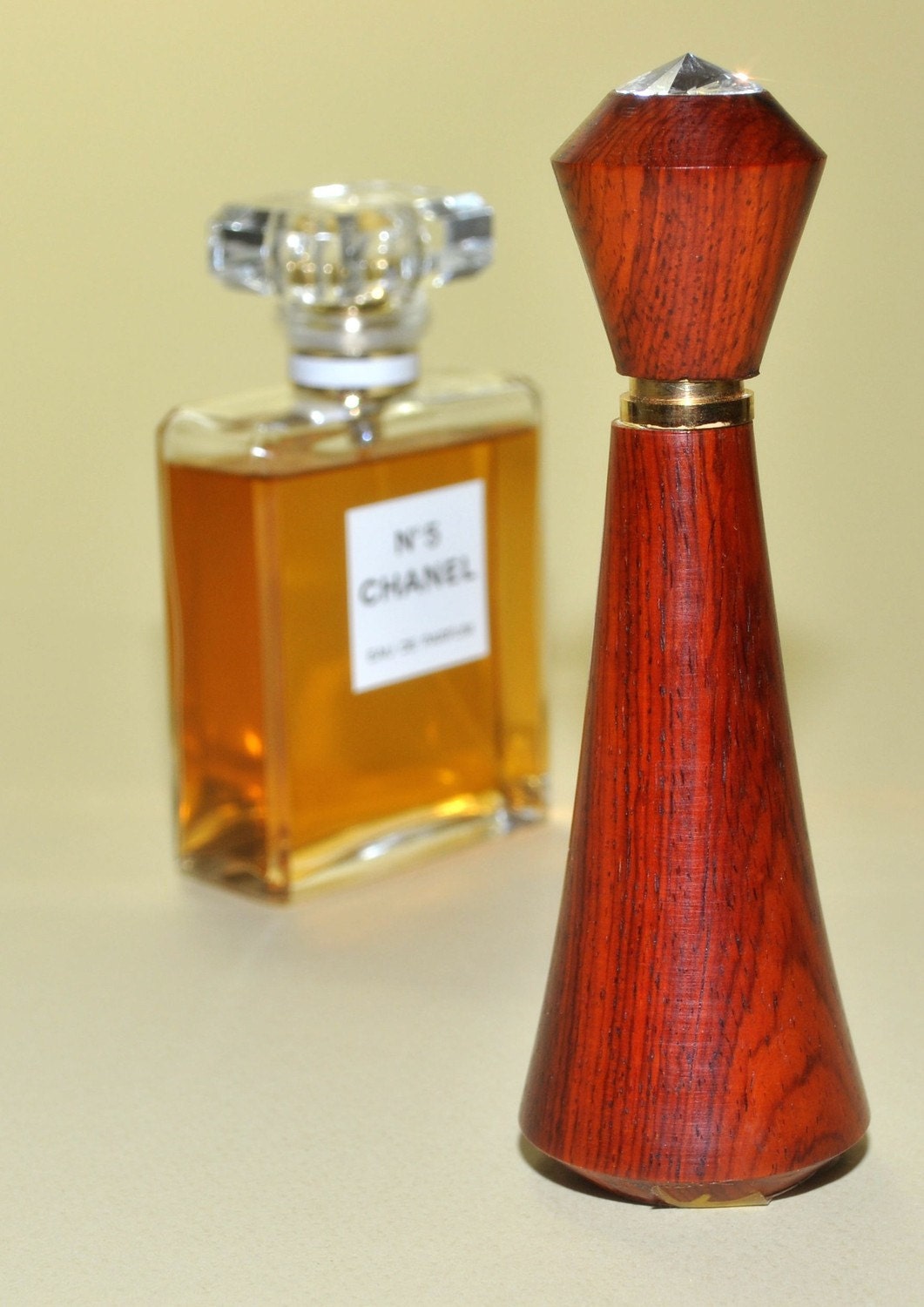 Exotic Hardwood Cocobolo Perfume Atomizer with Swarovski Crystal