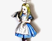 CLEARANCE Alice In Wonderland Necklace Drink Me Laser Cut Wood