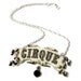Circus Cirque Necklace Banner Tattoo Statement Jewelry Beige Black Trapeze Vintage Illustration