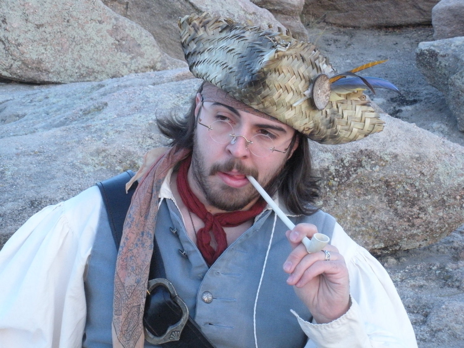 Castaway Pirate Hat - "Drunken Gunner" Tricorn -  Zombie/Steampunk/Halloween Original OOAK