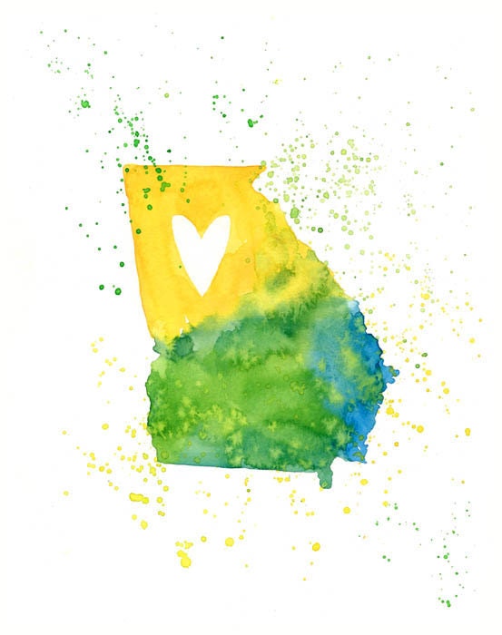Georgia Love - Art Print 10x8 inch-Wall Art-Home decor-art-state poster