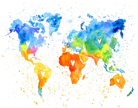 World love - Art Print 11x14 inch-Wall Art-Home decor-world poster