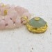 Statement Necklace, Rose Quartz & New Jade Necklace, 24k Gold Double Strand Necklace, Gemstone Necklace