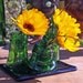 recycled green glass multi neck bud vase from bottles