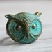 Owl Ring .. Verdigris Bird with Antique Gold