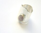 Silver Amethyst Ring Adjustable Ring OOAK Free Shipping - mehru
