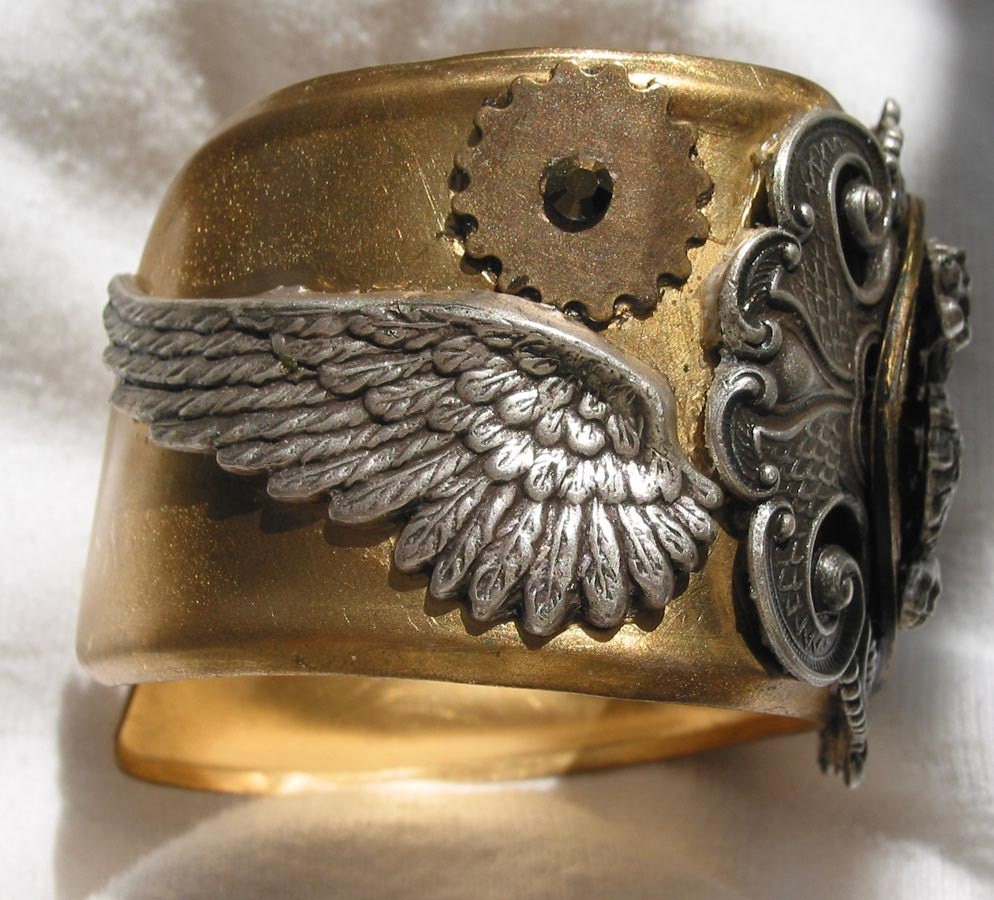 Steampunk Dragon Brass Cuff