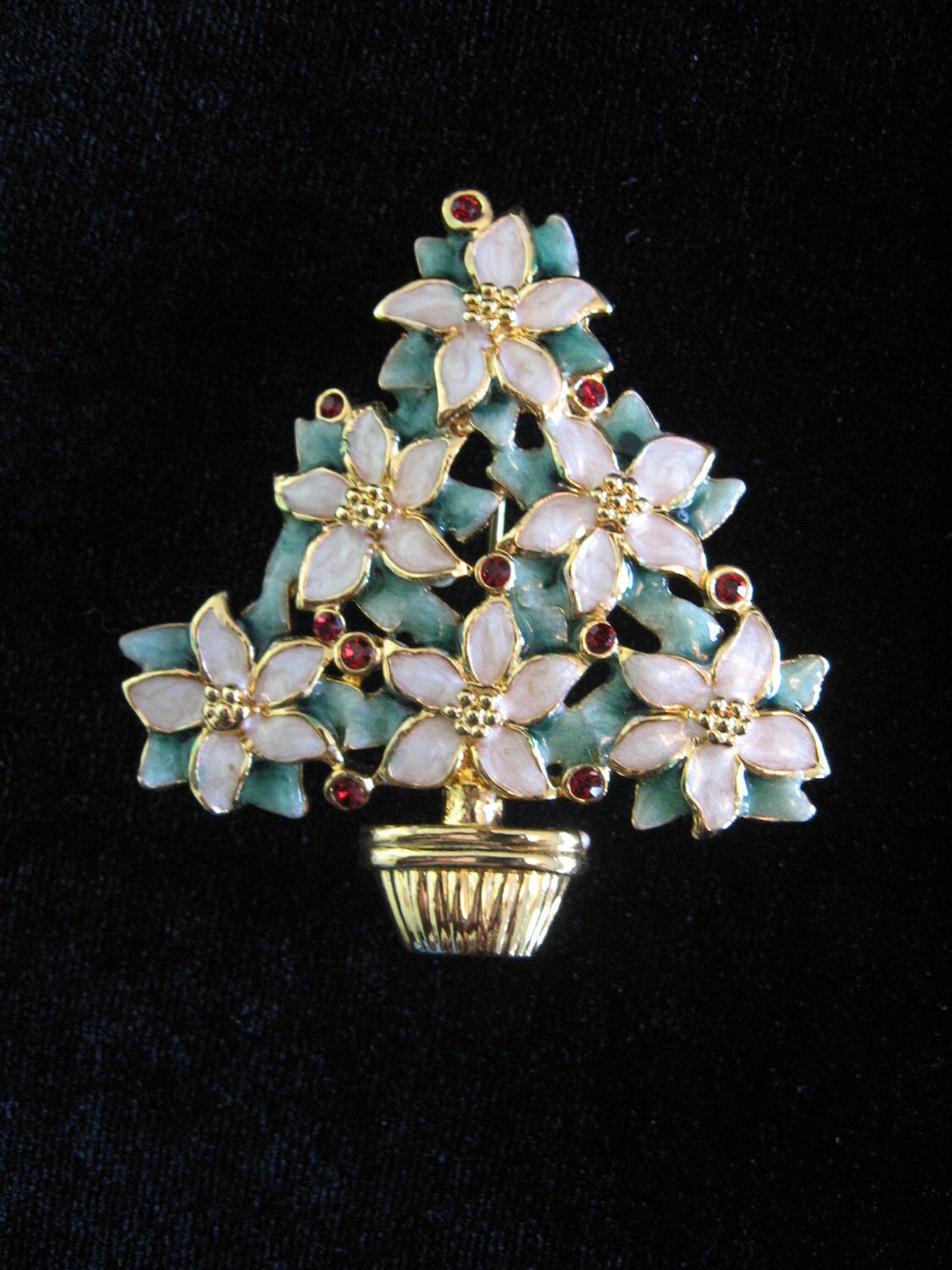 vintage enamel white poinsettia christmas tree by vintage enamel white poinsettia christmas tree by