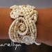 Vintage Lace Bridal CUFF Beaded Hand Embroidered Bracelet DAFNA