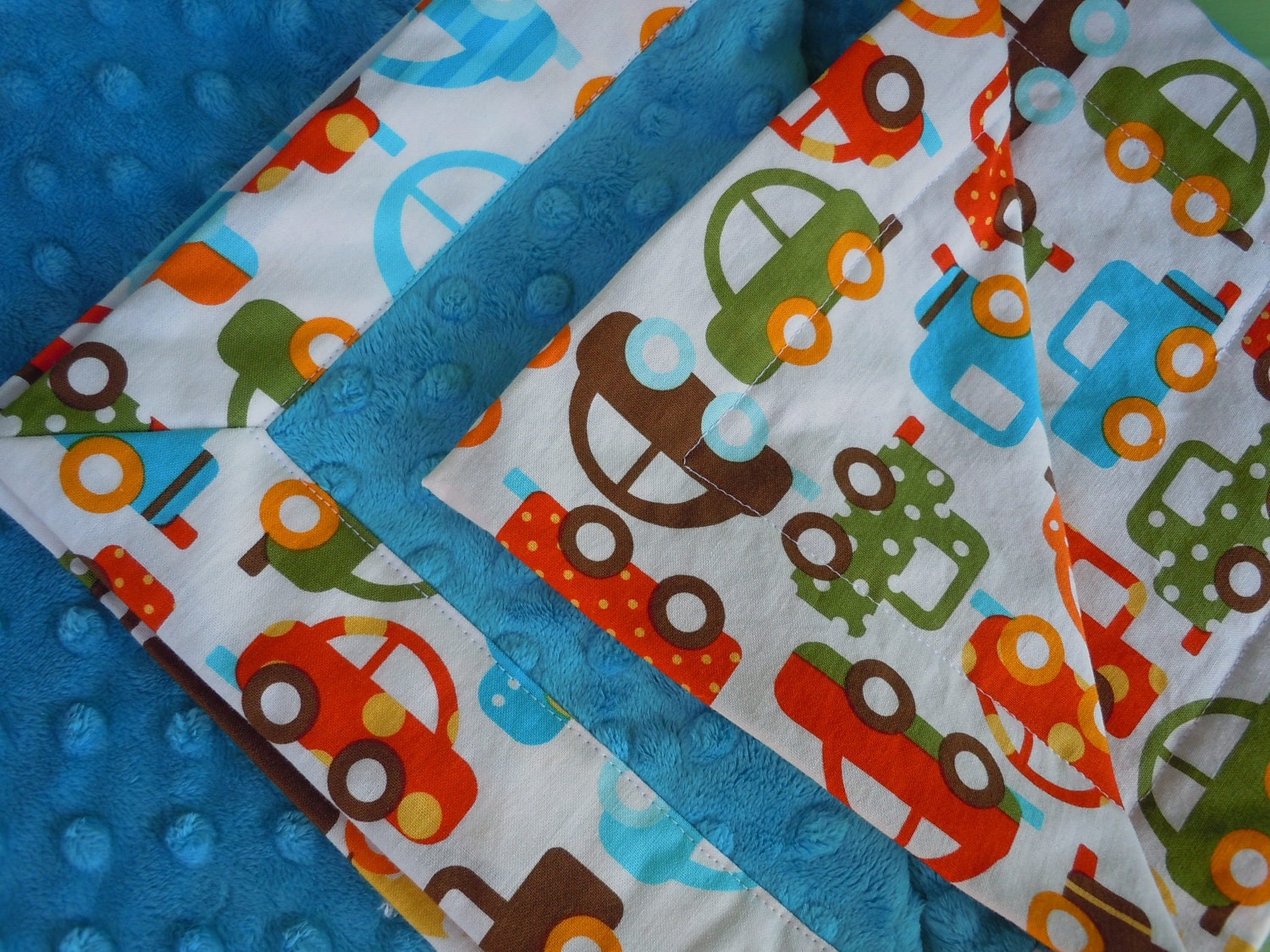 Organic Ready Set Go Cars Stroller Blanket