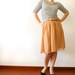 Chiffon skirt, camel skirt , spring skirt