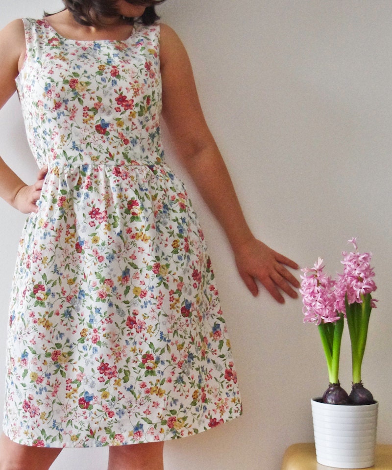 Vintage inspired bridesmaid dress flower dress, cotton dress, spring summer dress