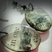 in one ear ,out the other resin earrings,sarcastic humor earrings,sepia