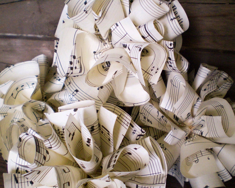 Cottage SongPoms - Set of 4 Sheet Music Ornaments
