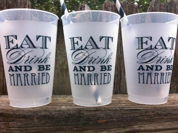 eat drink and be married frosted shatterproof custom cups Il_170x135