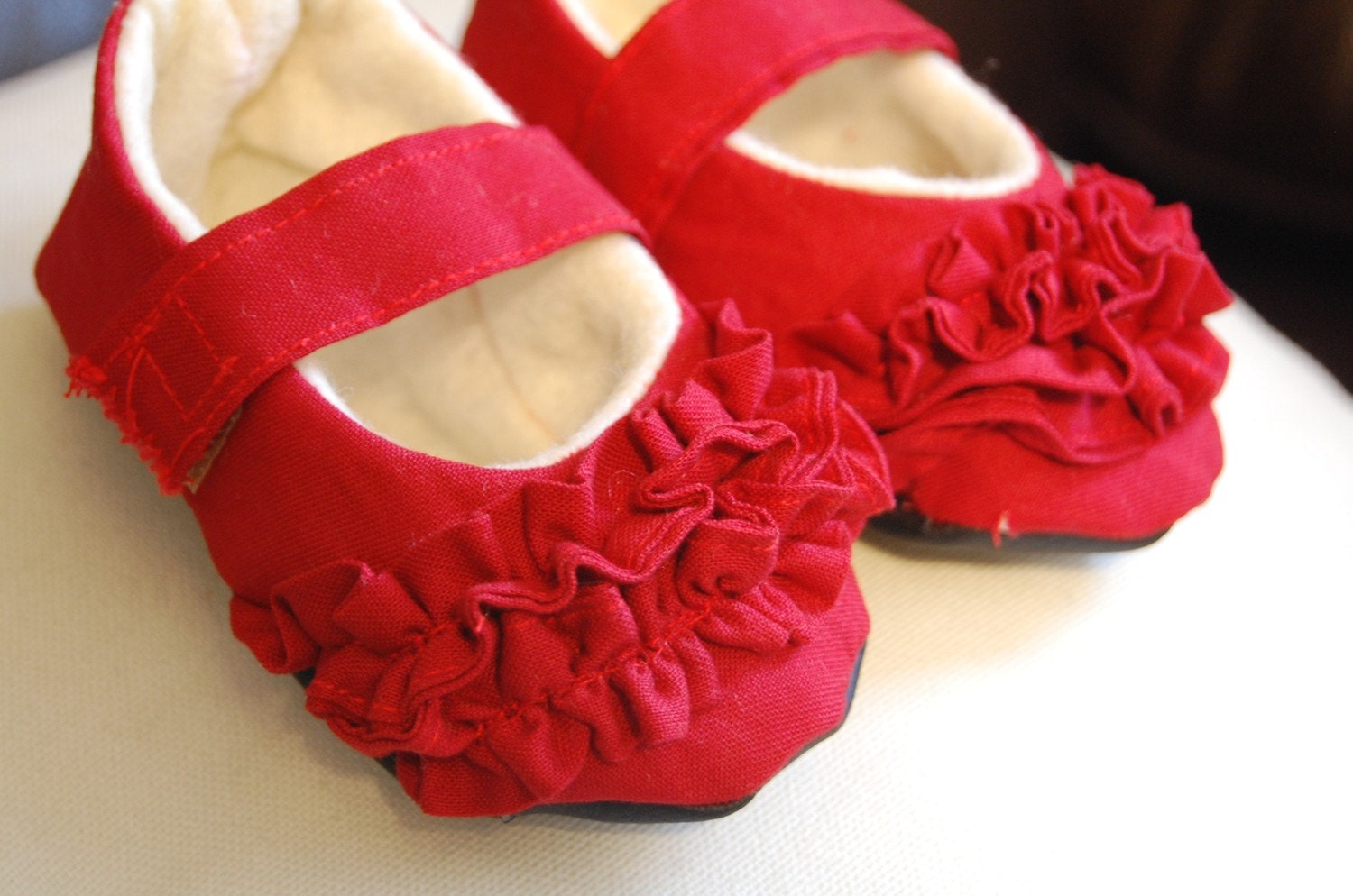 Red Ruffle Mary Janes
