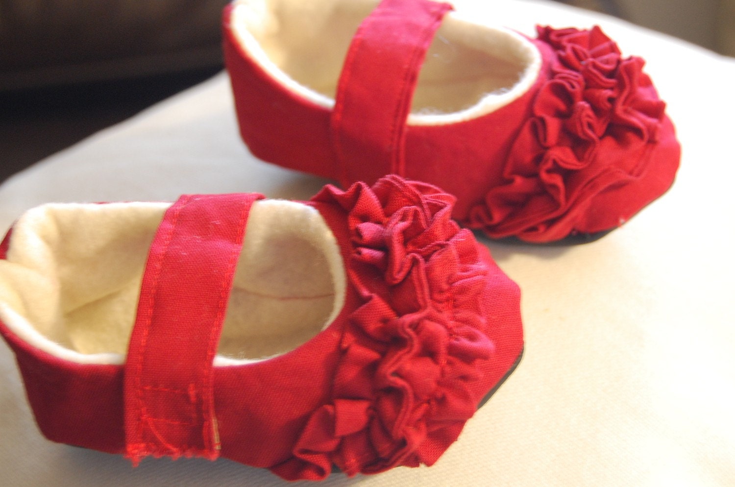Red Ruffle Mary Janes