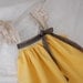 RESERVED Baby Girl Dress  in Yellow Cotton/Gray Linen  12 mo 2T 3T