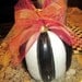 ON SALE Stripe Black White Pumpkin Decor Fall Thanksgiving Halloween