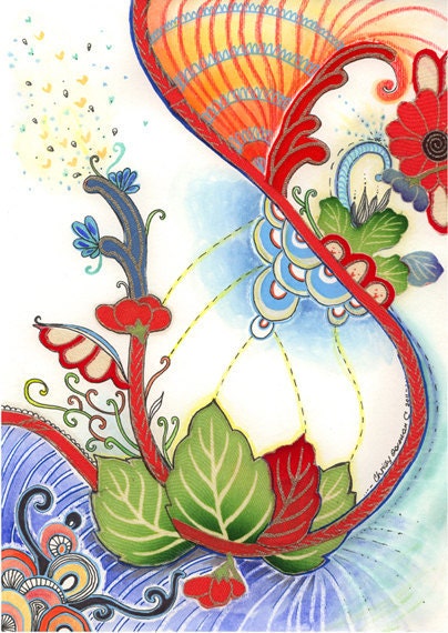Elements - an Archival Art Print inspired by beautiful Japanese kimono fabrics
