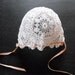Vintage French Hand Crocheted Christening Bonnet