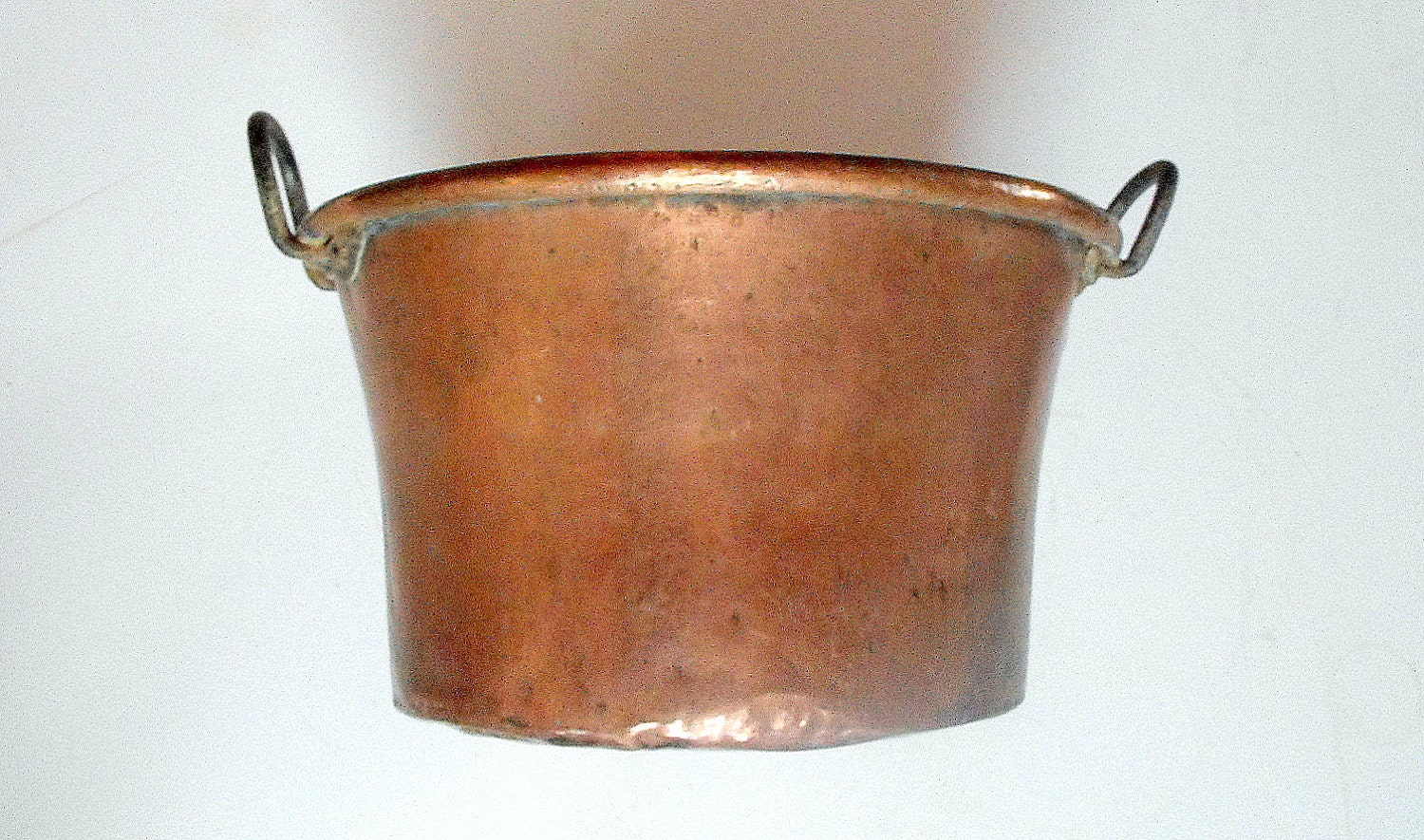 RESERVED FOR JMARTIN Antique Copper Cauldron Solid Copper Huge French 19th cent., Artisanally Wrought