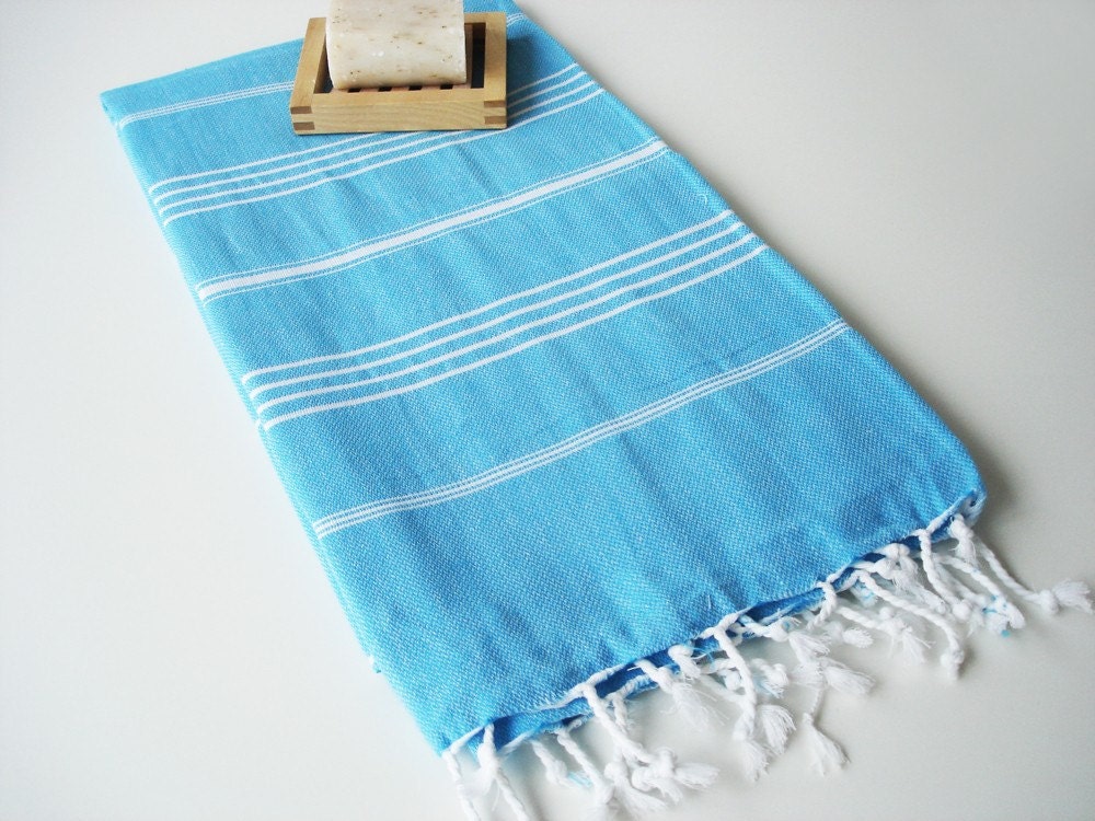 Turkish BATH Towel - Classic Peshtemal - Crystal Blue