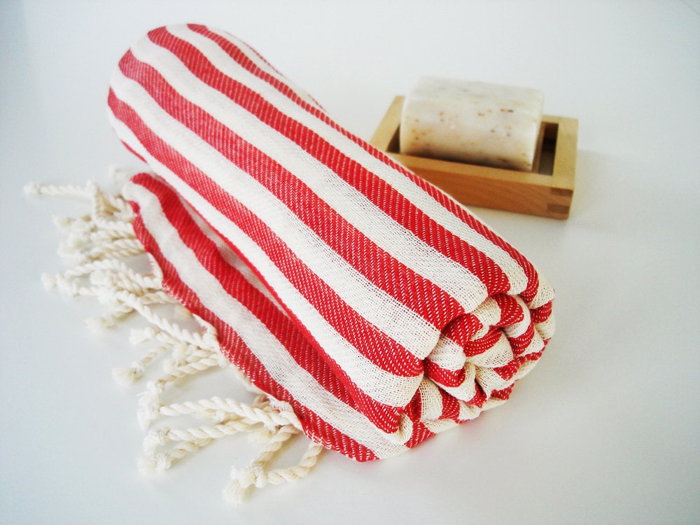Turkish BATH Towel Peshtemal - Red