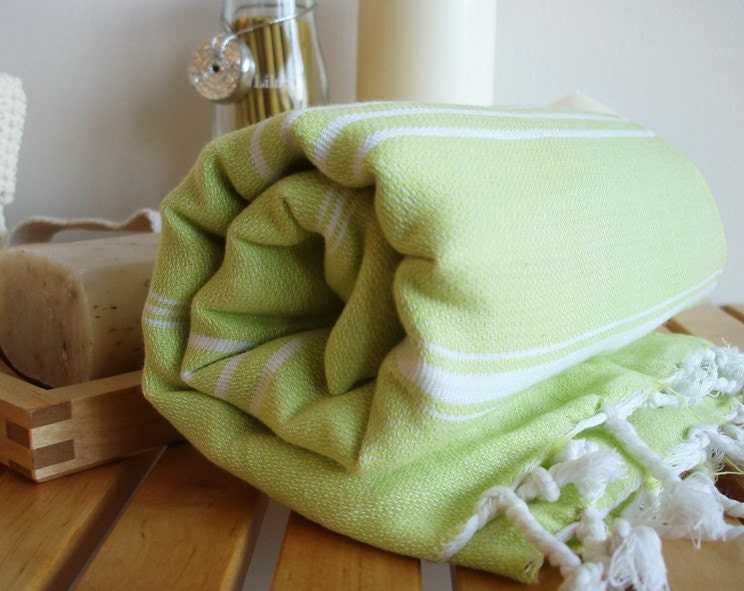 Turkish BATH Towel - Classic Peshtemal - Lime Green