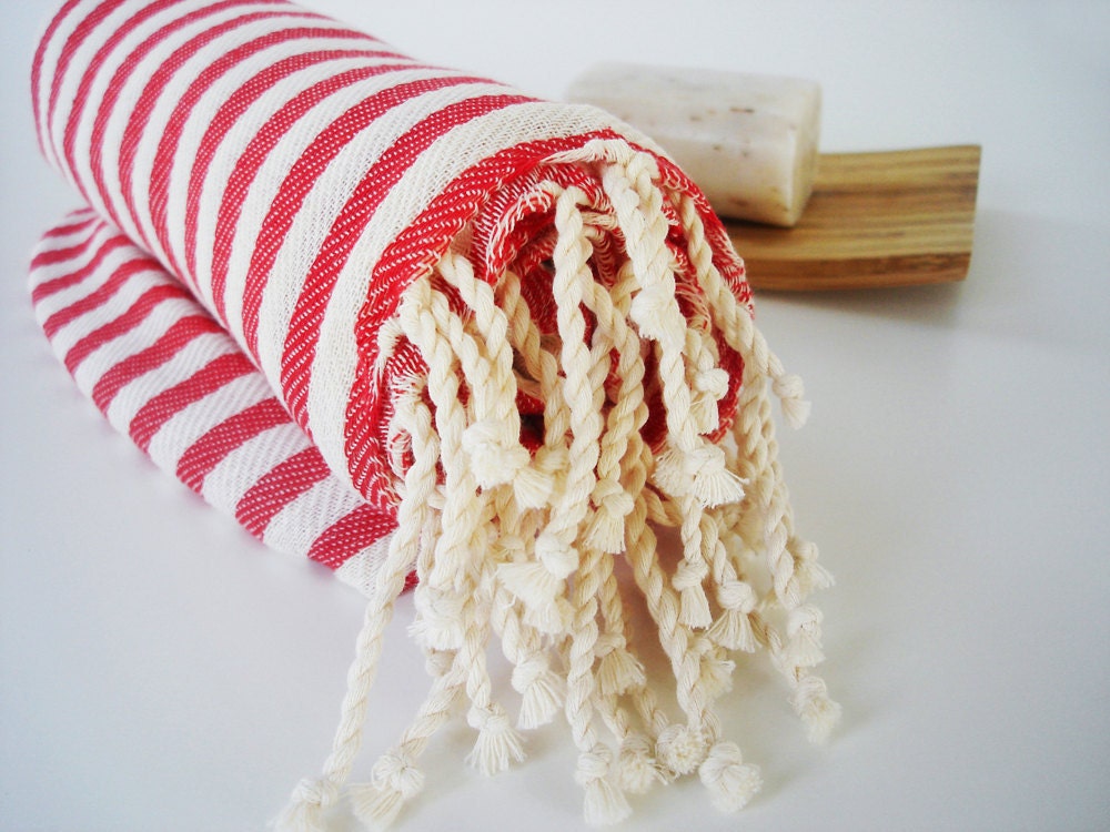 Turkish BATH Towel Peshtemal - Red