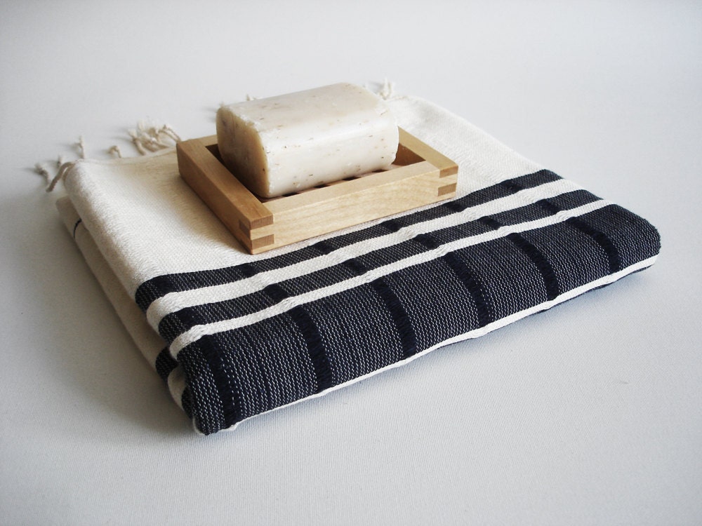 The BEST Quality Turkish BATH Towel Peshtemal -  Bamboo - Navy Blue