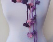 The Palette Lariat - Crocheted Scarflette Necklace - Wearable Fiber Art