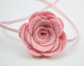 Light Pink - Large Felt Flower Headband - Baby Headbands - Newborn Girls Toddler - Women Headbands