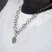 Vintage Jade Heart Charm on an up-cycled Single Triple Chain Silver in color