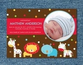 Safari Animals Printable Photo Birth Announcement Il_170x135