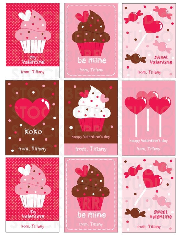 Printable Valentine's Day Card -Cupcake Il_170x135