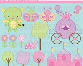 Stick Figure Princess Frog Items Personal and Commercial Use Clipart Set - Instant Download