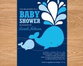 Blue Whale Baby Shower DIY Printable Invitation Il_170x135