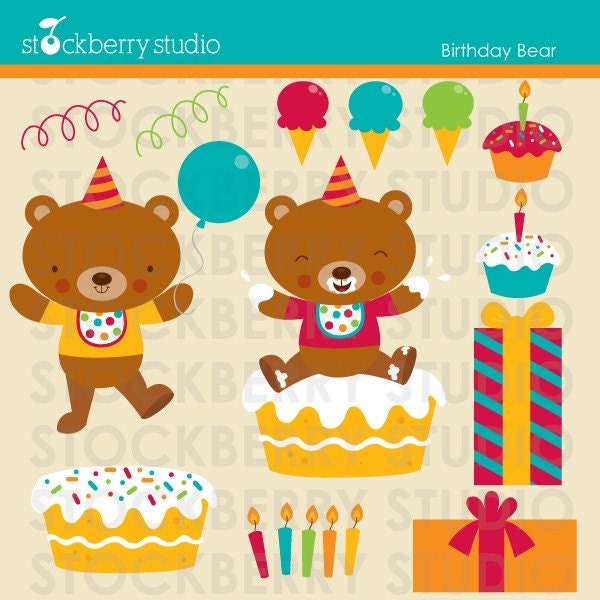 Baby Birthday Personal and Commerical Use Clipart Set - INSTANT DOWNLOAD Il_570xn