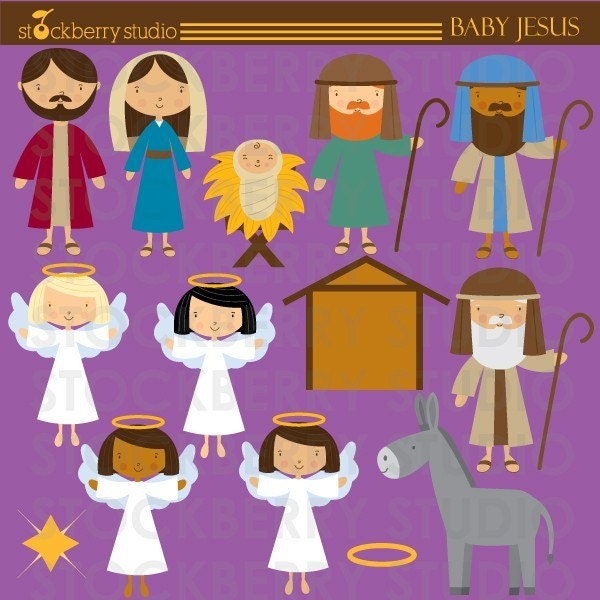 Baby Jesus Personal and Commerical Use Clipart Set Il_570xn