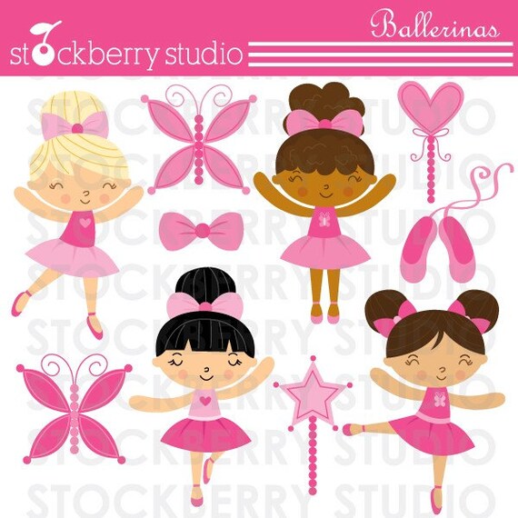 Ballerina Personal and Commerical Use Vector Clipart Set Il_570xn