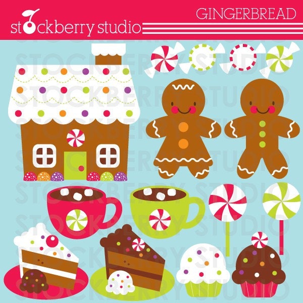 Gingerbread Personal and Commercial Use Clipart Set - Instant Download Il_570xn