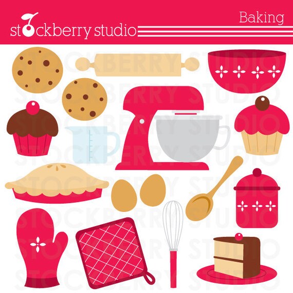 Baking Personal and Commercial Use Clipart Set - INSTANT DOWNLOAD Il_570xn