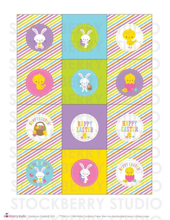 2 inch Easter Printable Cupcake Toppers - Instant Download Il_570xn
