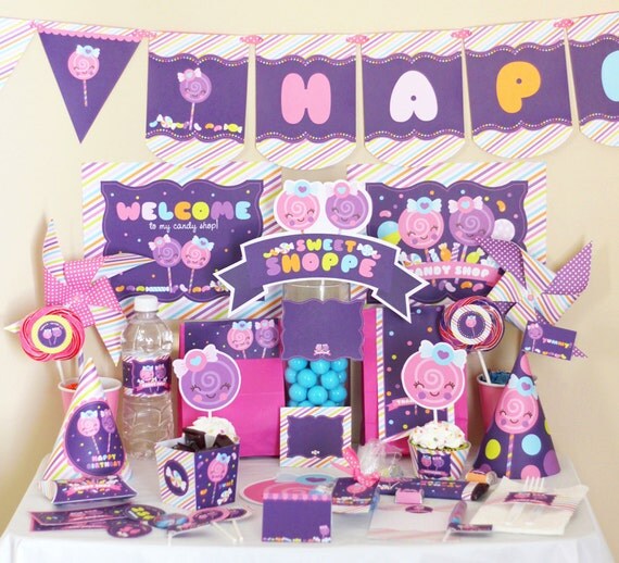 Candyland Sweet Shop Birthday Printable DIY Party Kit - INSTANT DOWNLOAD Il_570xn