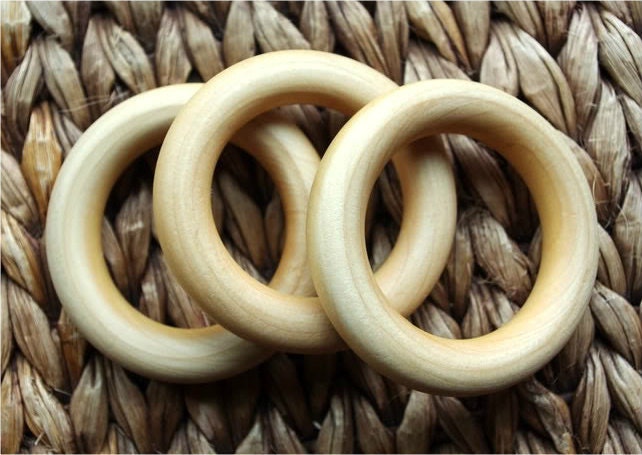 Organic Teether Rings (lot of 3) PICK YOUR FINISH