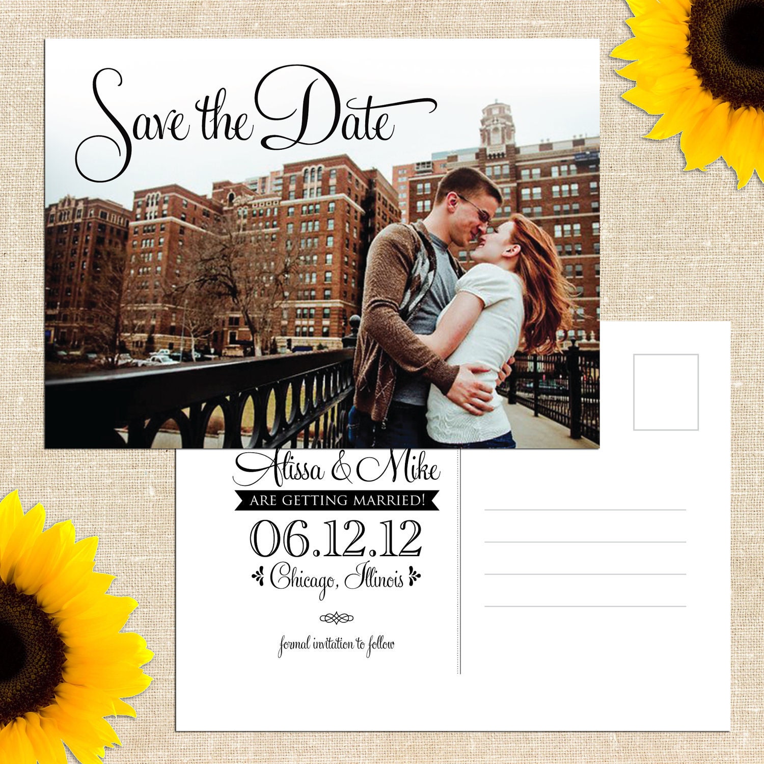 DIY PRINTABLE Park Avenue Photo Save the Date Postcard