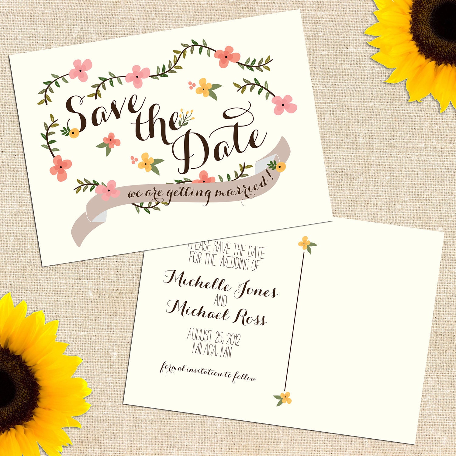 DIY PRINTABLE Carolina Save the Date Postcard